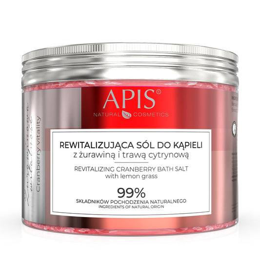 Apis CRANBERRY VITALITY Revitalising Bath Salt with Cranberry and Lemongrass | 650g
