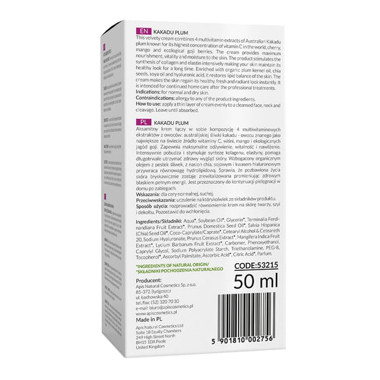 Apis Home Terapis Kakadu Plum Cream for Normal and Dry Skin |  50ml