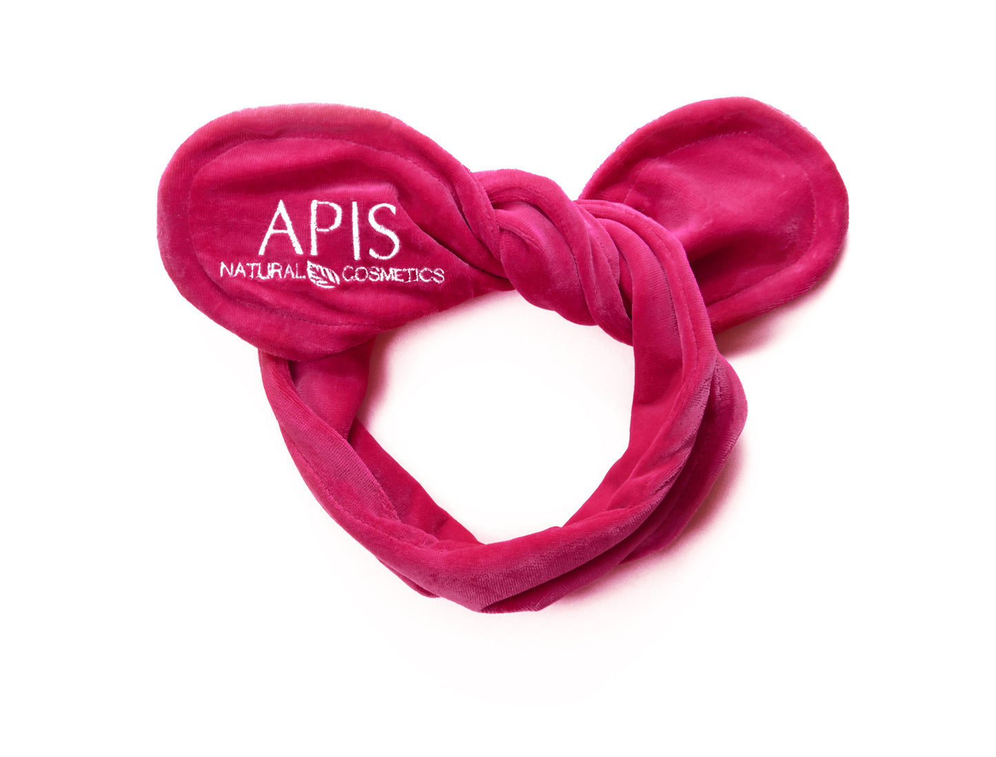 Apis Pink Cosmetic Headband | Tie-Up Bunny Ear Design