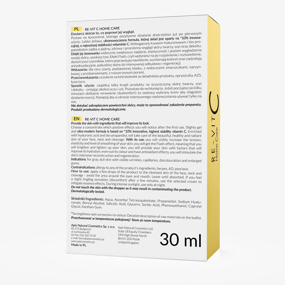 Apis Re-Vit C Home Care Face Essence with 10% Vitamin C  | 30ml