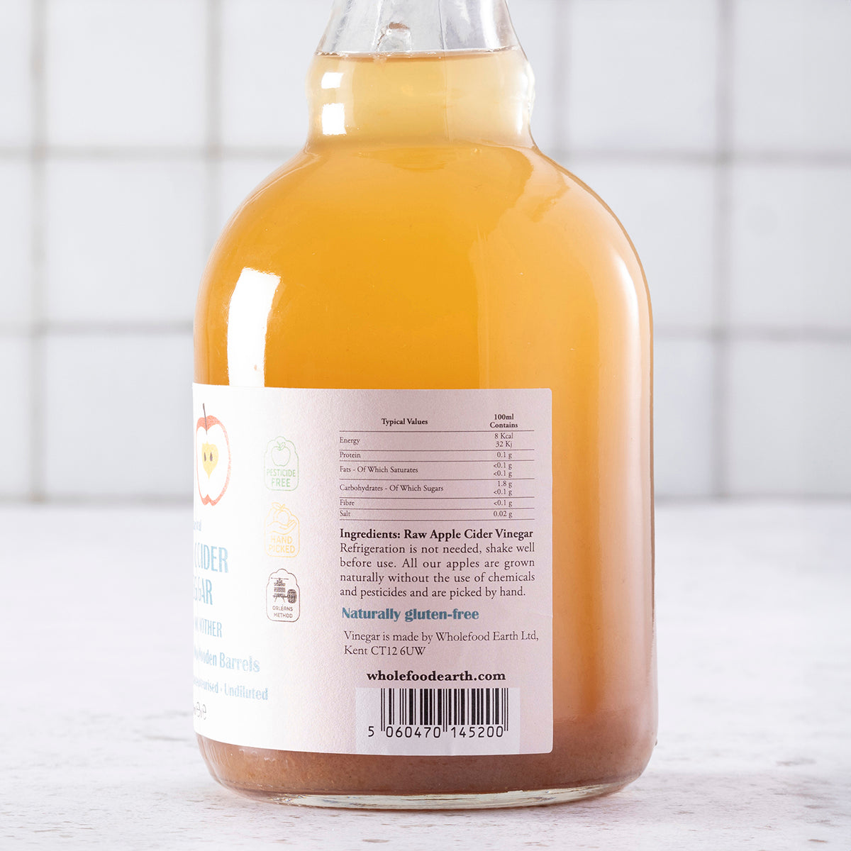 Kent Apple Cider Vinegar 4 x 1L With "Mother" | Raw | Unpasturised | Unfiltered | GMO Free