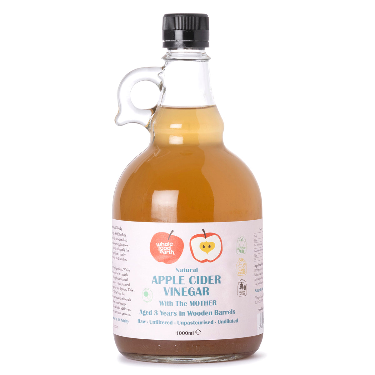 Kent Apple Cider Vinegar With "Mother" 1X1L | Raw | Unpasturised | Unfiltered | GMO Free