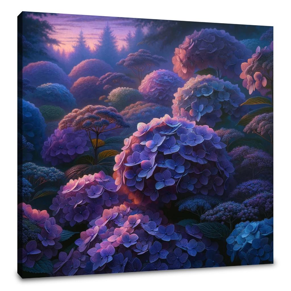 Twilight Hydrangea Harmony Canvas