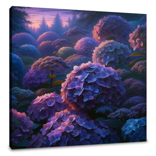 Twilight Hydrangea Harmony Canvas