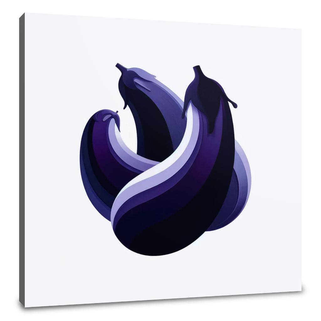 Abstract Aubergine Assembly Canvas