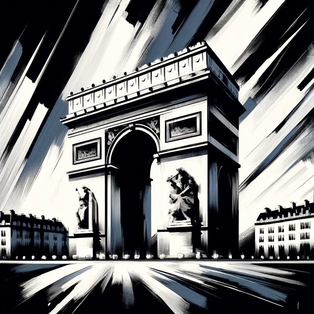 Arc de Triomphe in Contrast Paris Canvas