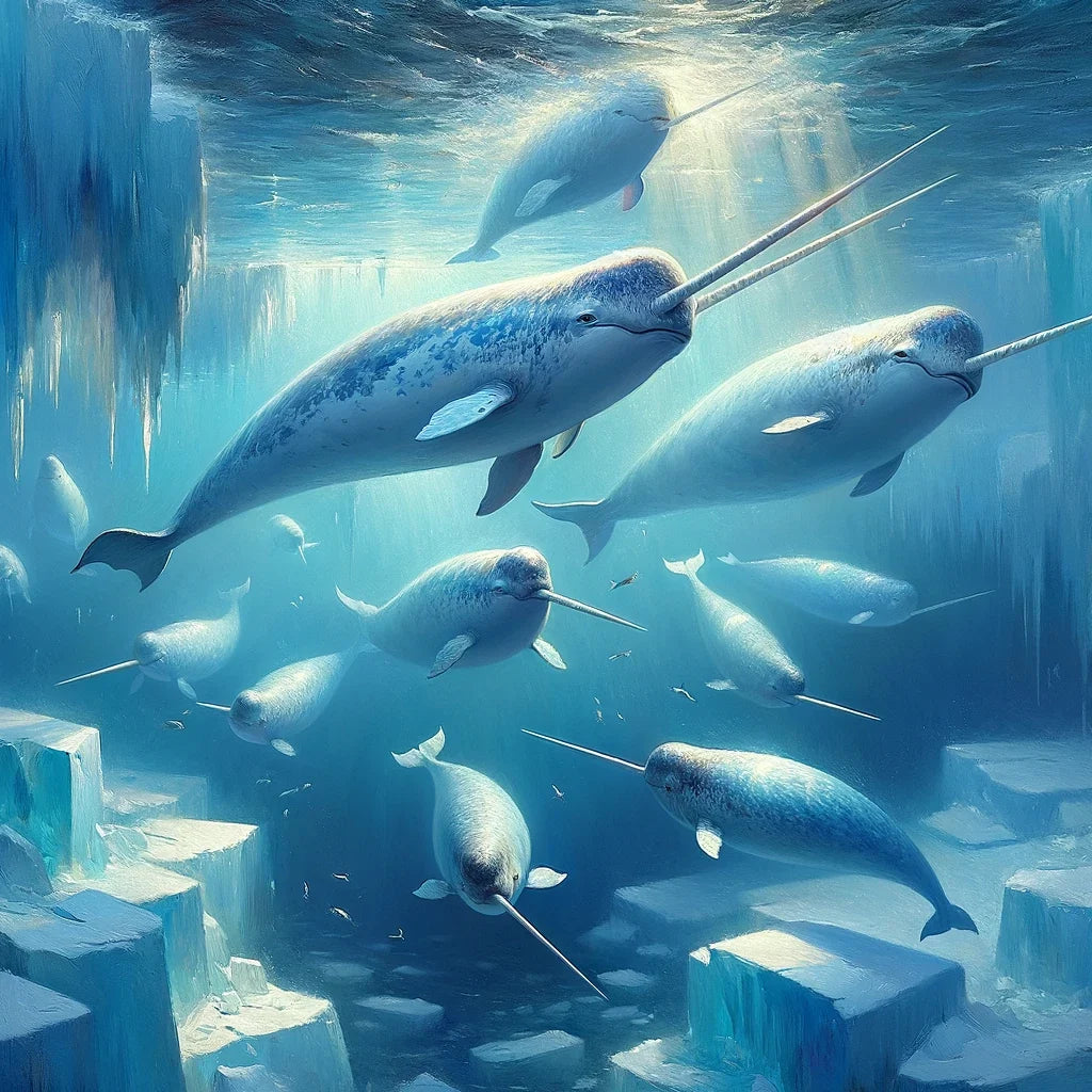 Arctic Narwhal Dance Canvas