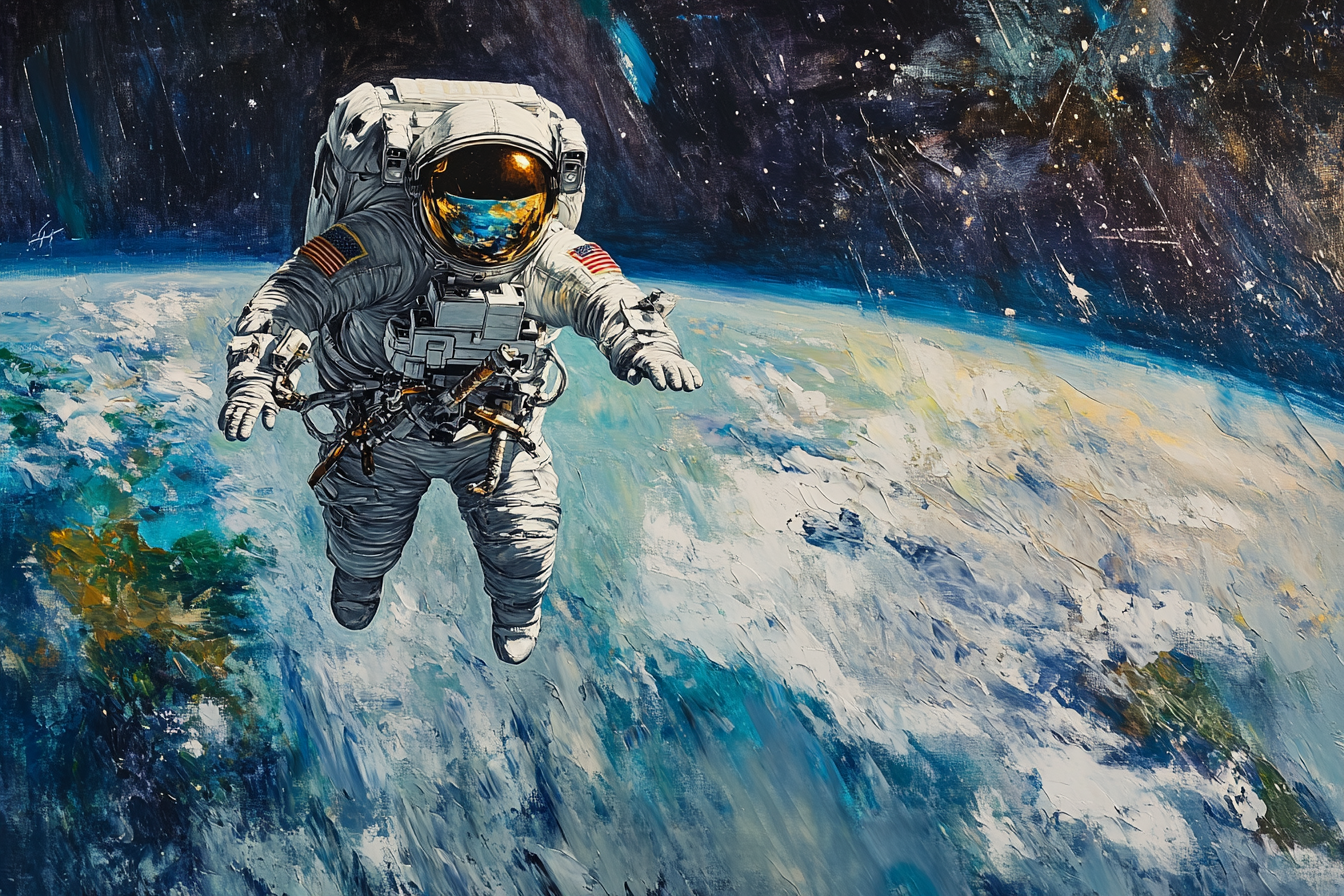 Astronaut's Earthly Reverie Canvas