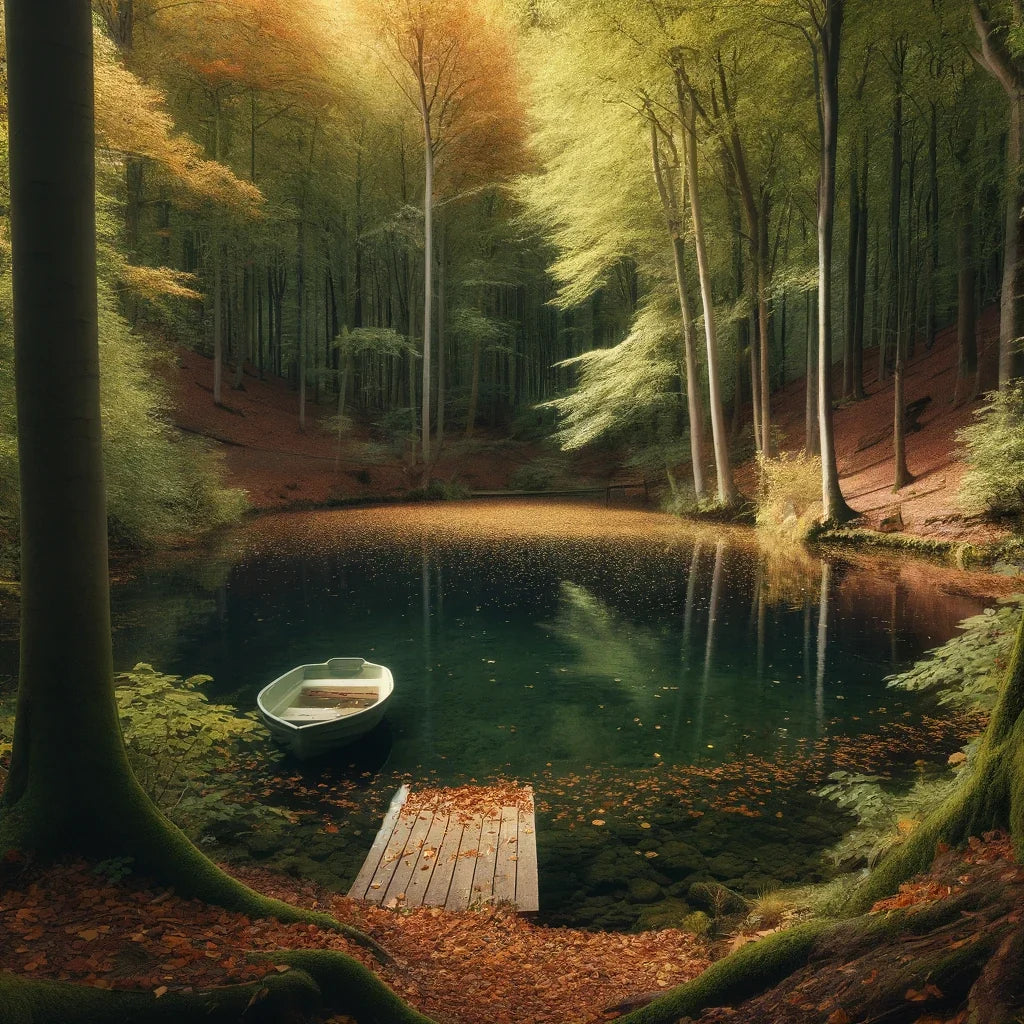 Autumn Pond Solitude Canvas
