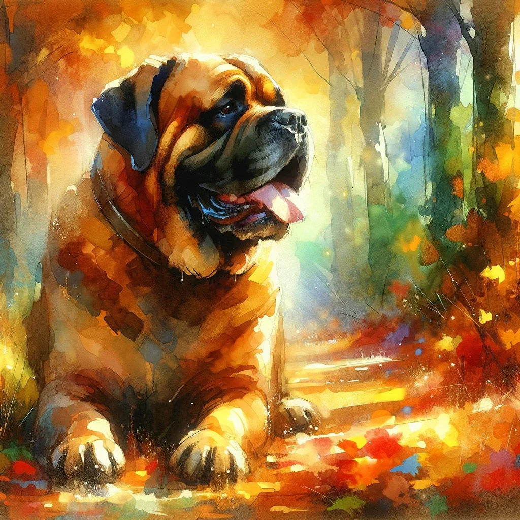 Autumn Stroll Bullmastiff Canvas