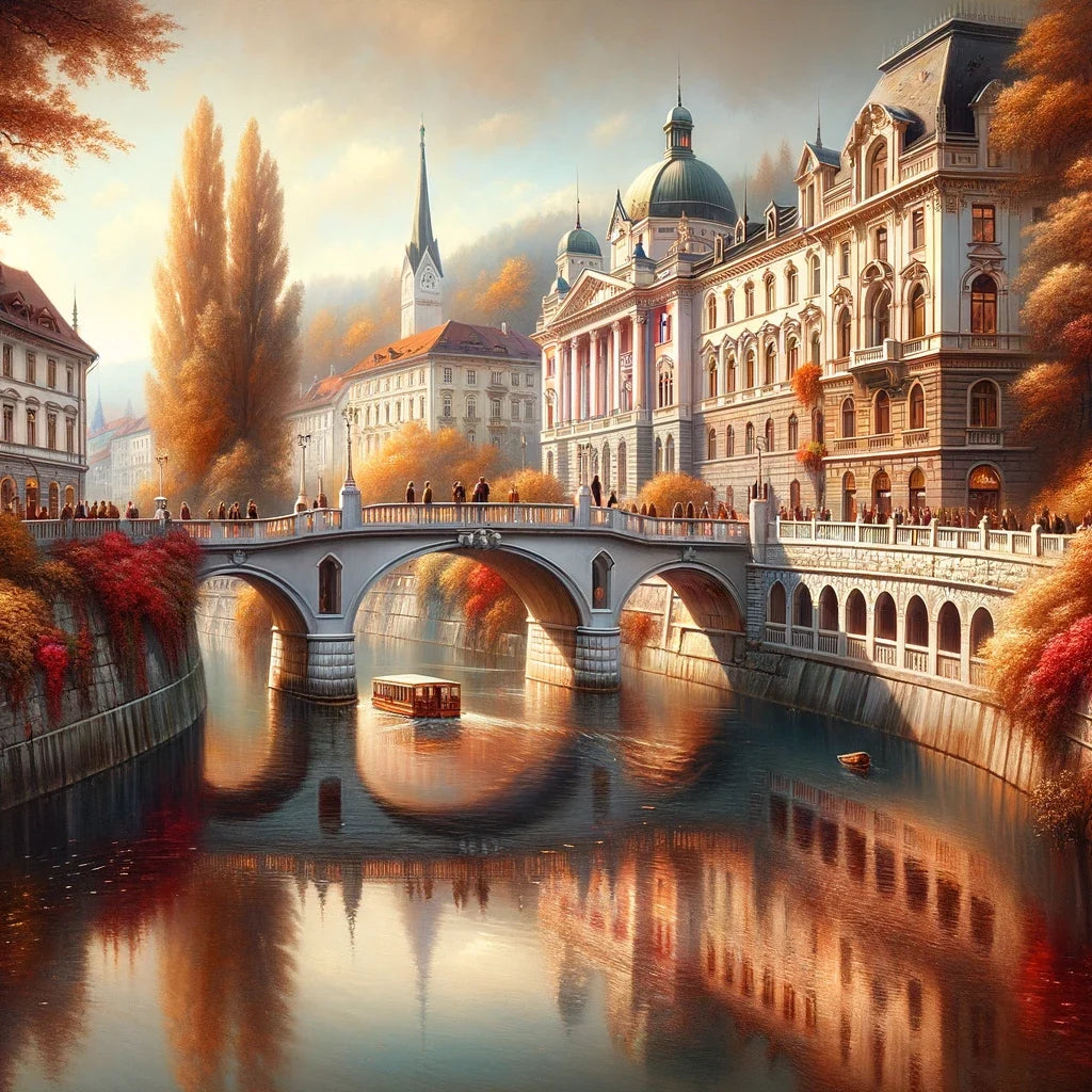 Autumn at Triple Bridge Canvas
