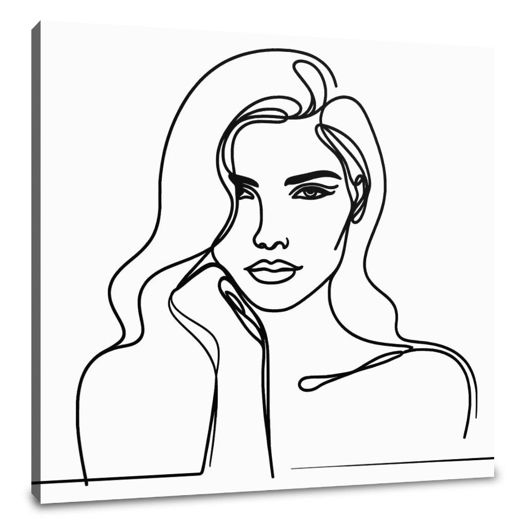Woman:Line Simplicity Canvas