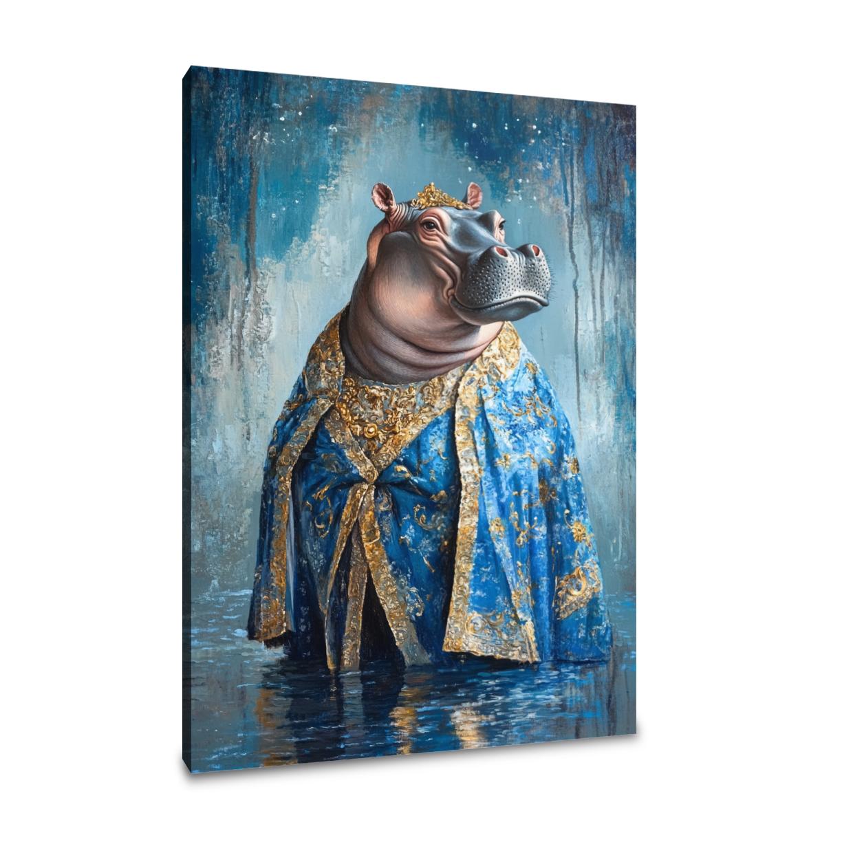 Hippopotamus Majesty Canvas