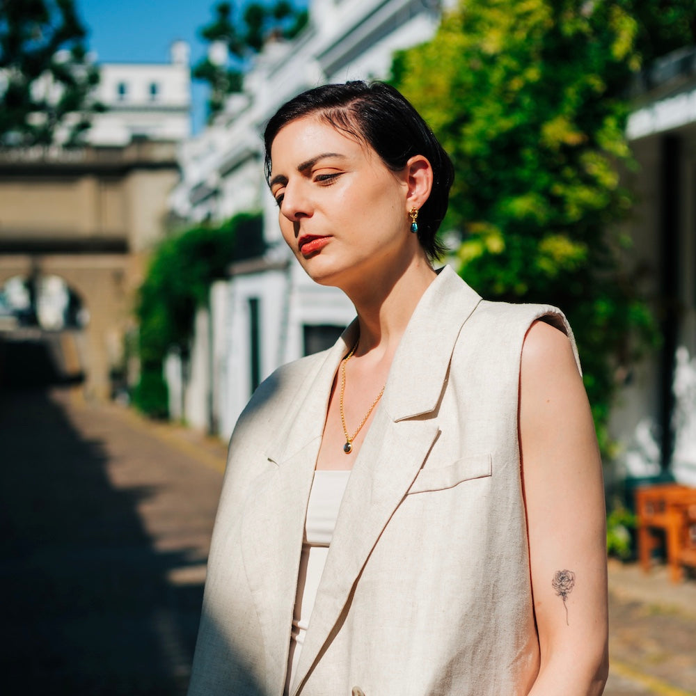 Charis Round Gemstone Necklace Pariba Onyx