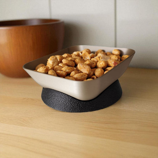 3D Printed Tilted Snack Bowl with Charm | Modern Snack Server for TV Nights & Parties
