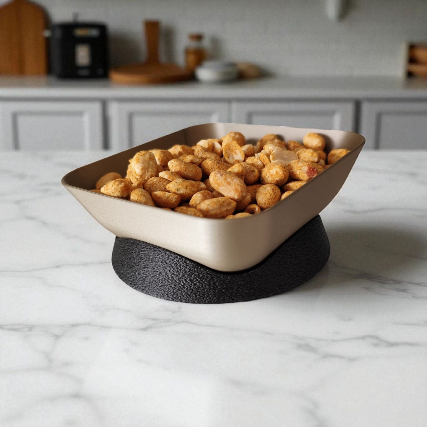 3D Printed Tilted Snack Bowl with Charm | Modern Snack Server for TV Nights & Parties