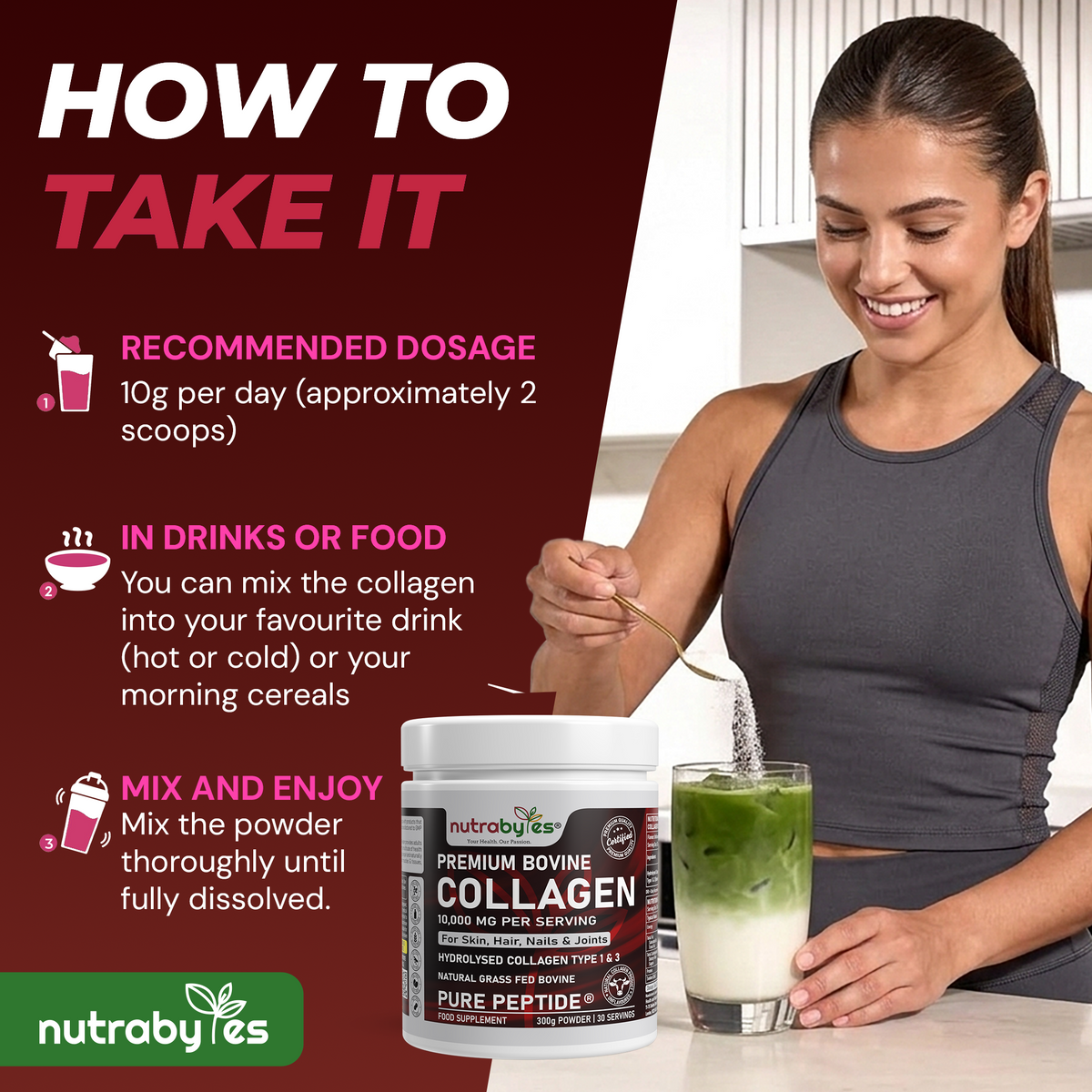 Premium Bovine Collagen Powder 10,000mg | Grass Fed | 19 Amino Acids