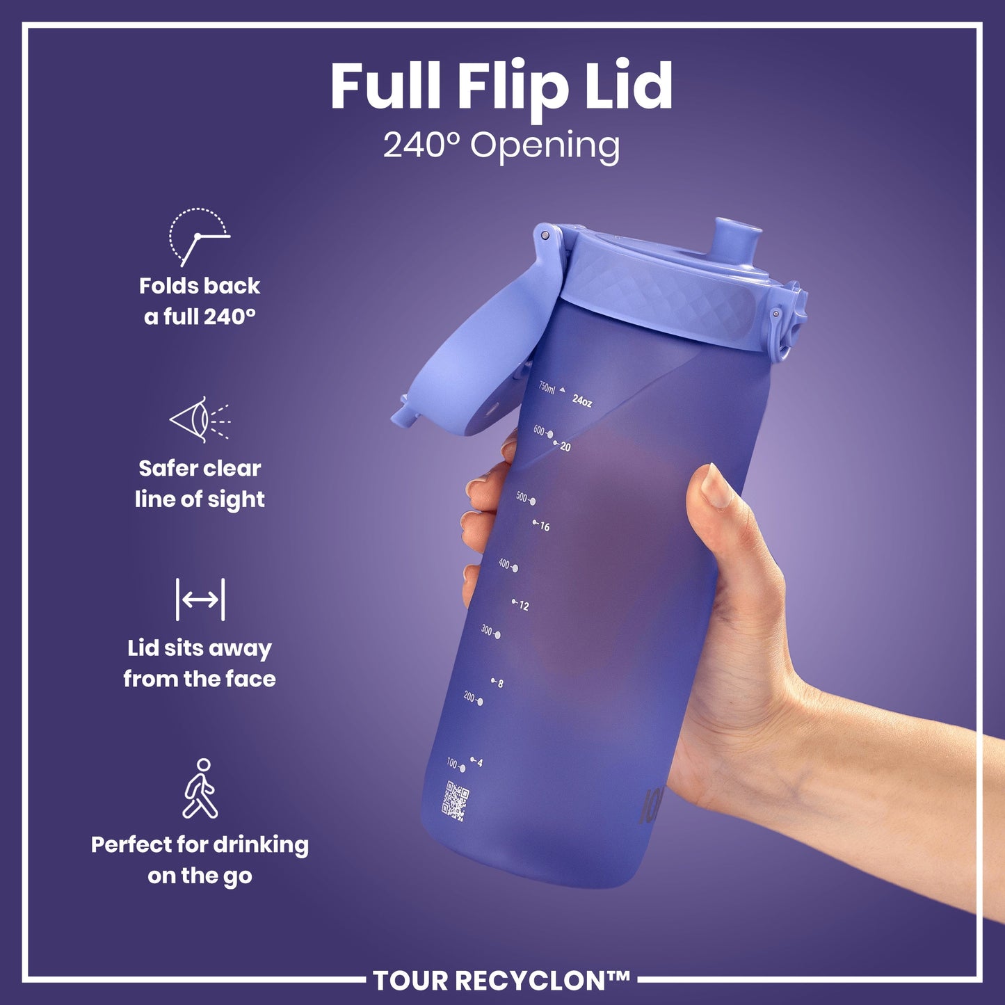 Bottle, Recyclon, Light Purple, 750ml