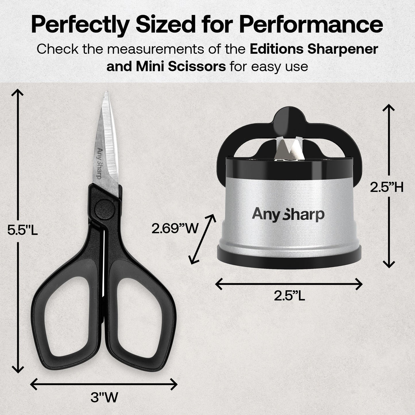 AnySharp Mini Scissors and Classic Knife Sharpener Bundle