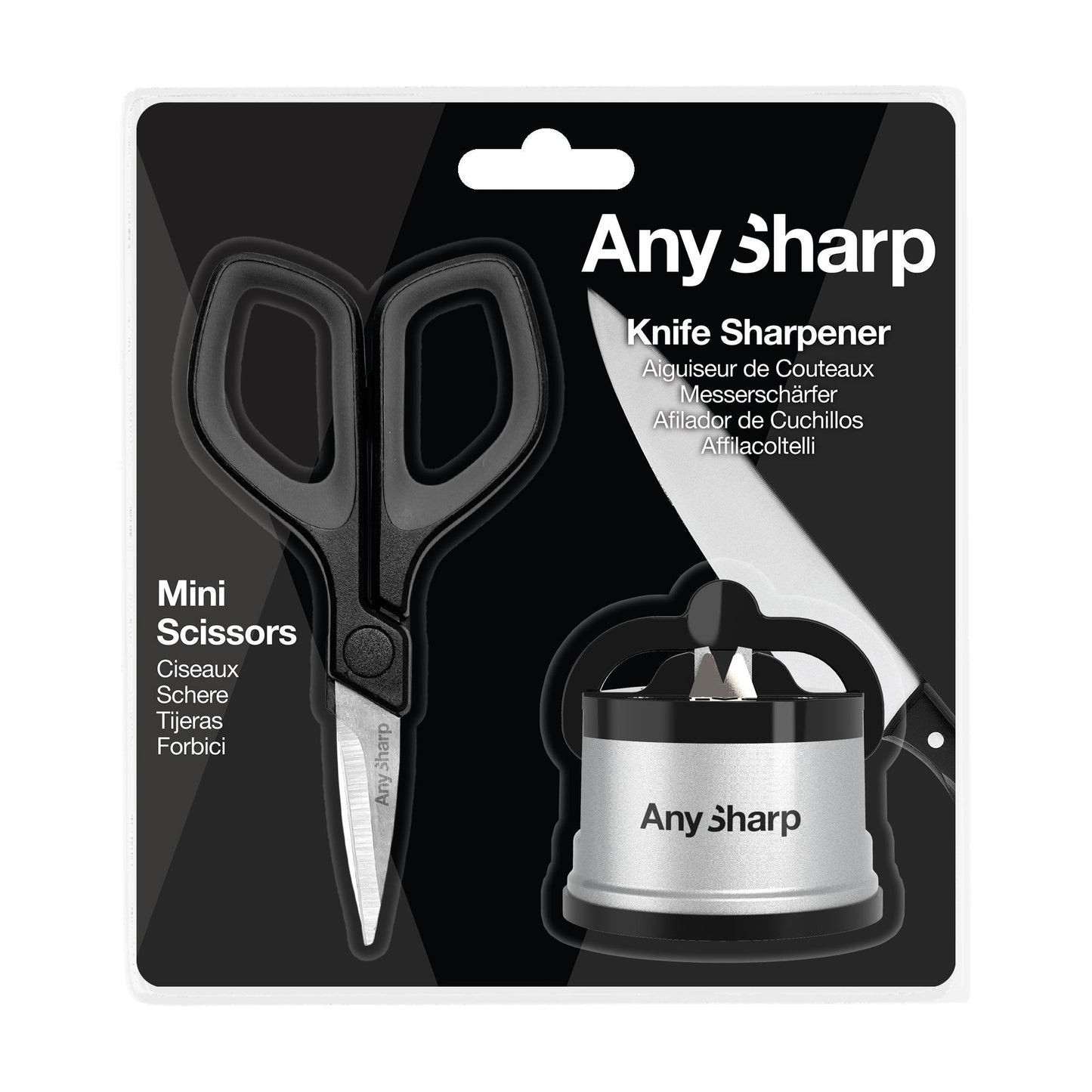 AnySharp Mini Scissors and Classic Knife Sharpener Bundle