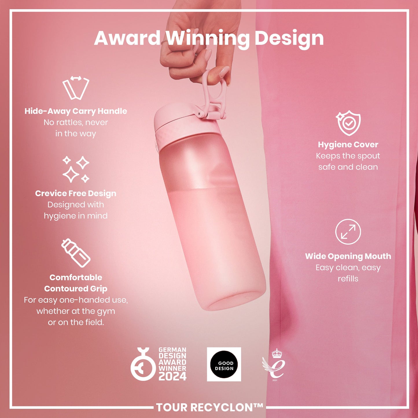 Bottle, Recyclon, Rose Quartz, 750ml