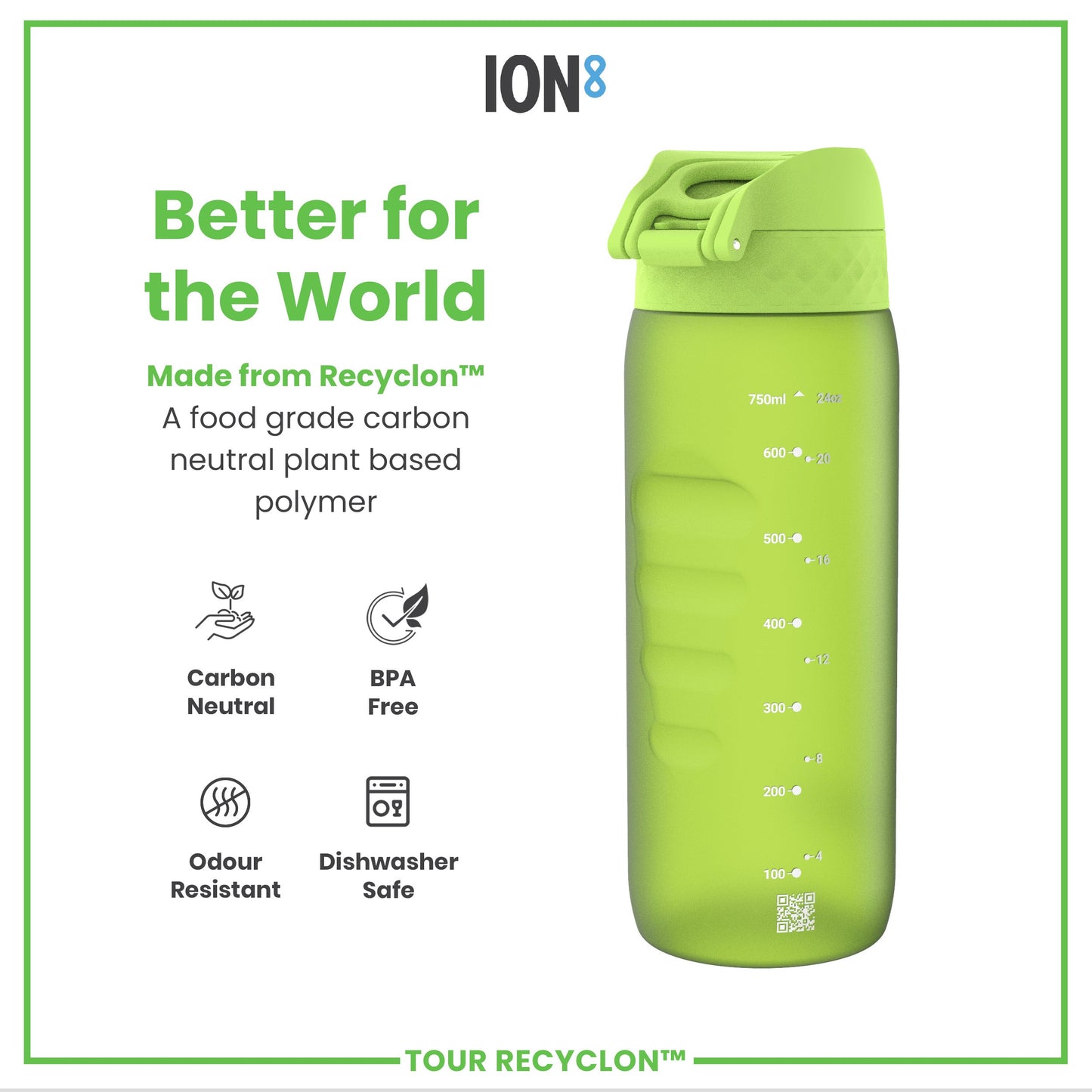 Bottle, Recyclon, Green, 750ml