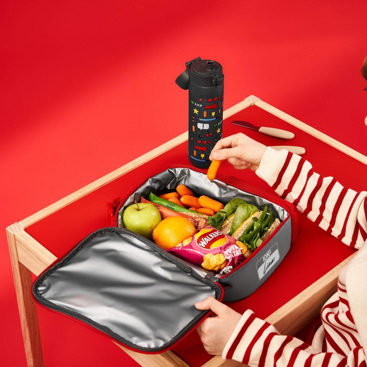 Kids Lunch Bag, Insulated, Gamer, Medium