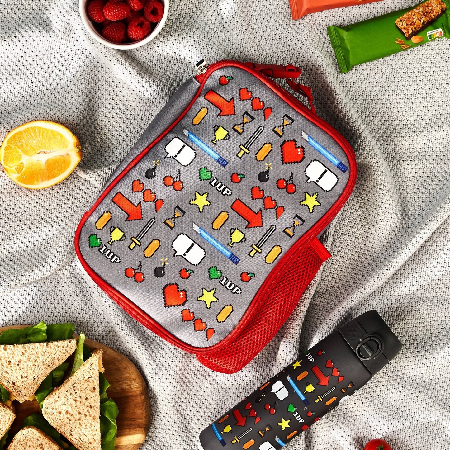 Kids Lunch Bag, Insulated, Gamer, Medium