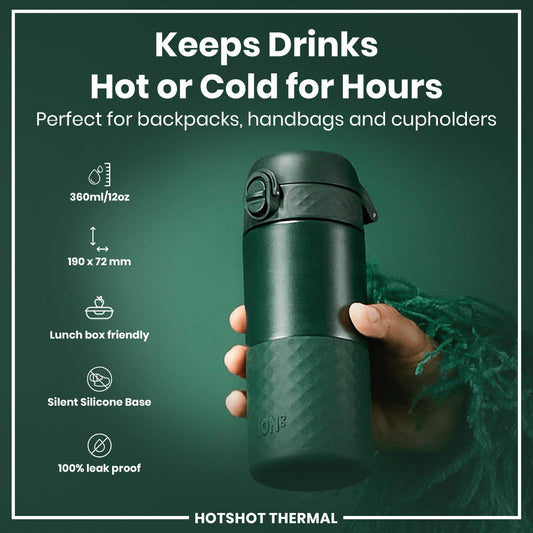 Insulated Steel, Travel Mug, Dark Green, 360ml