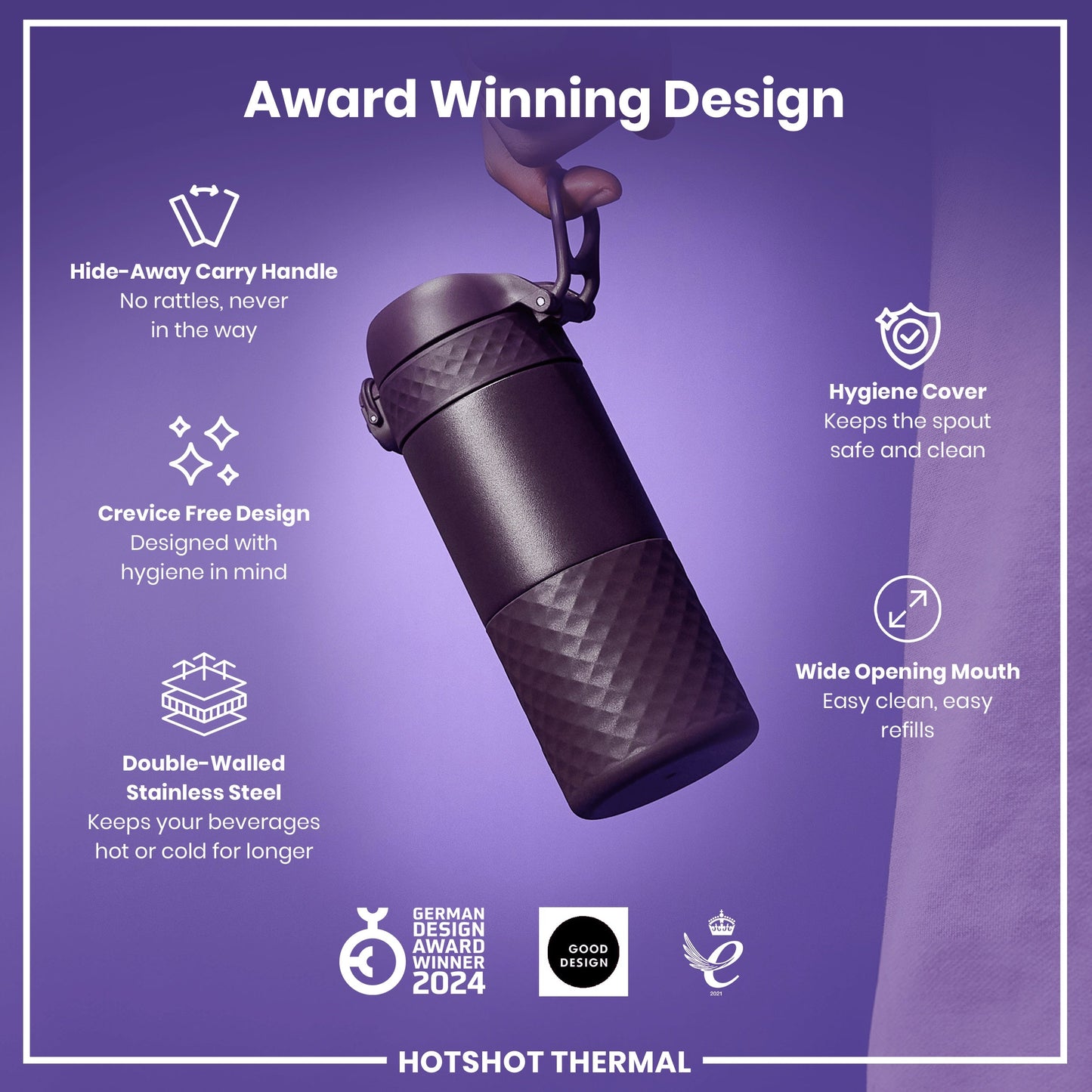 Insulated Steel, Travel Mug, Blackberry, 360ml