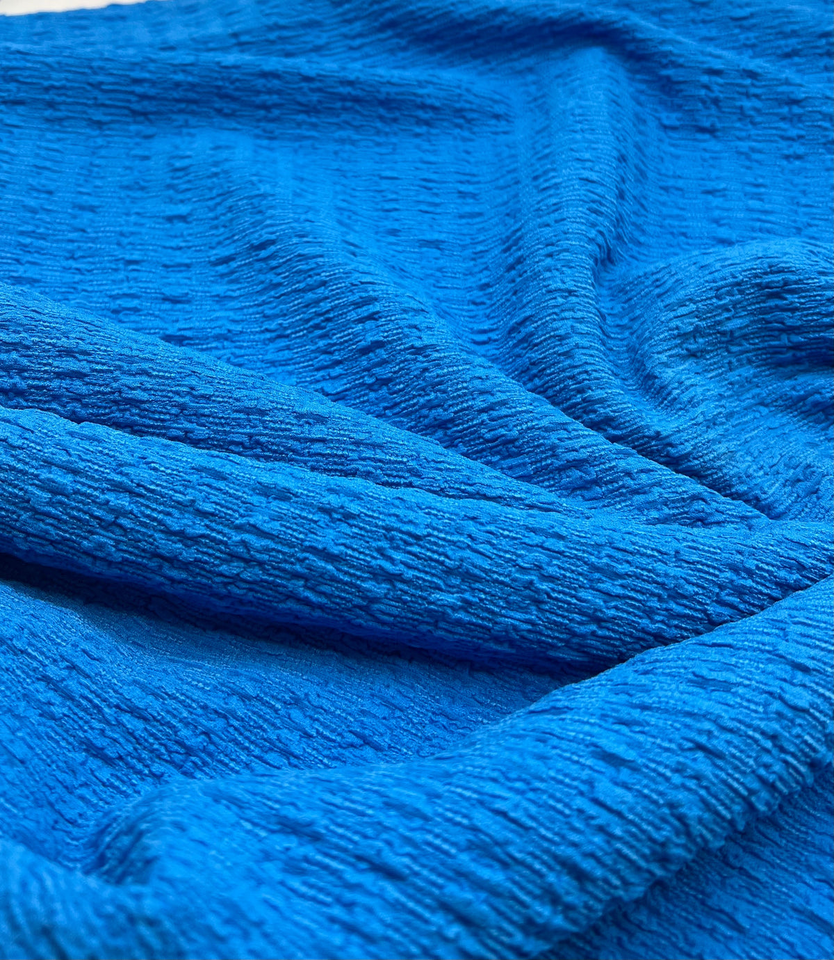 Light Blue Popcorn Textures 2 Way Stretch Fabric