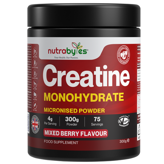 Flavoured Creatine Monohydrate Powder 300g (75 Servings) | Micronised Creatine Powder | Supplement for Women & Men | Vegan Certified