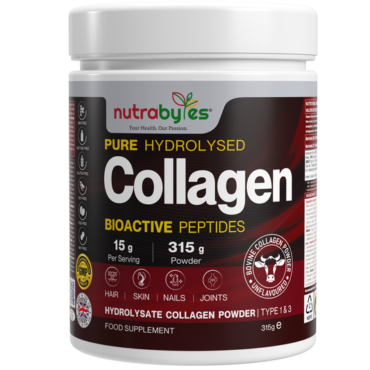 Collagen Powder 315g, Grass Fed Hydrolysed Bovine Collagen Peptides, 19 Amino Acids, Made in UK