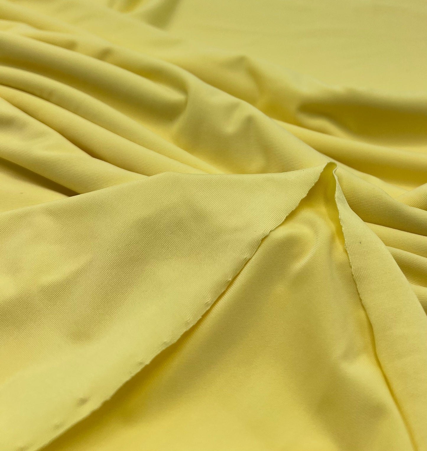 Lemon Yellow Plain Shiny Soft Touch Slinky 4 Way Stretch Fabric