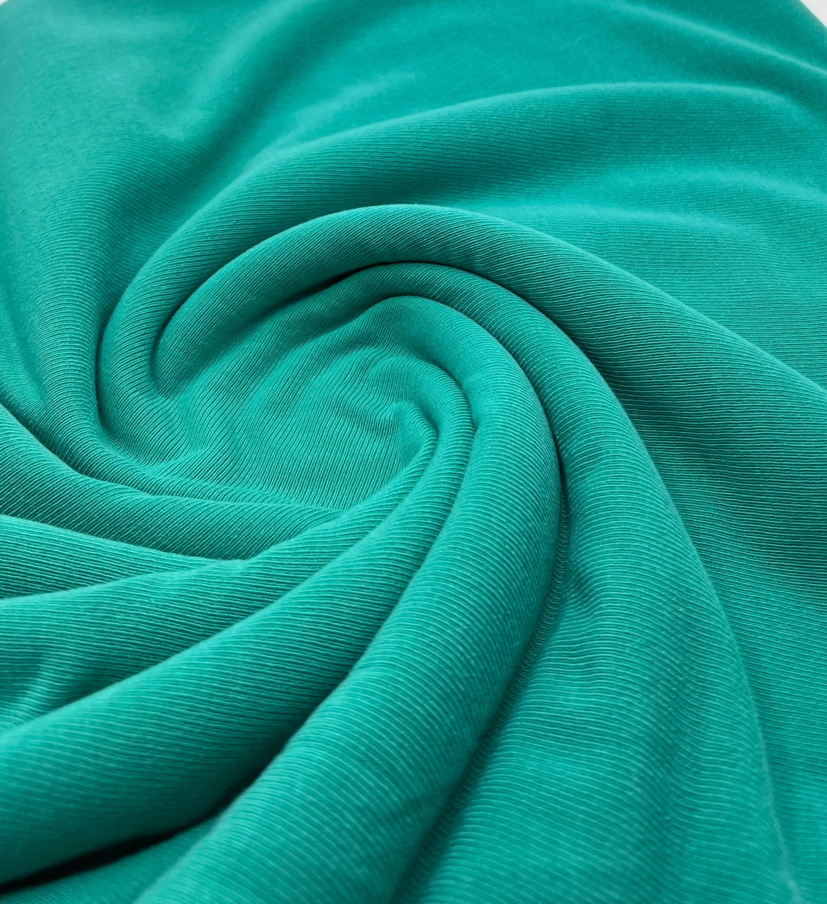 Jade Green Lightweight Melange Knit Stretch Fabric