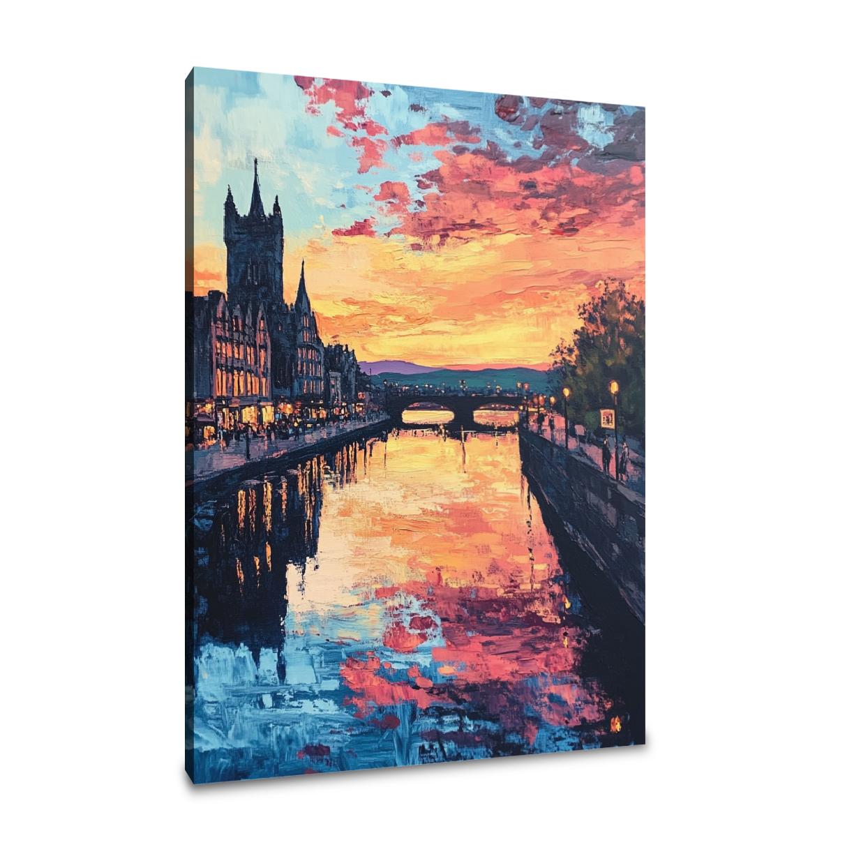 Nostalgic Sunset Over Inverness Canvas