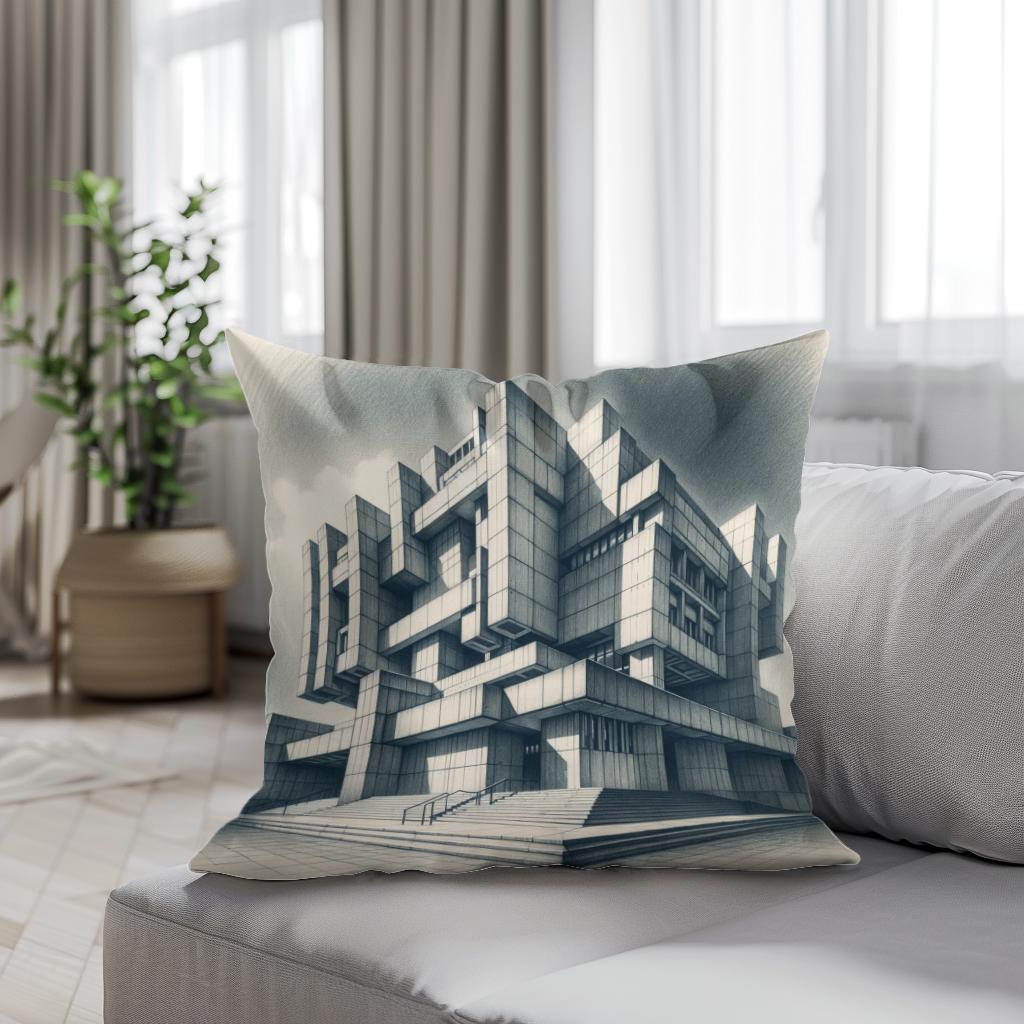Brutalist Bastion Cotton Cushion