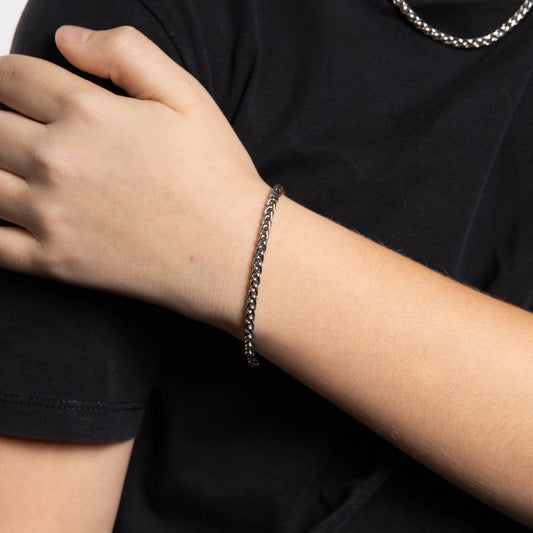 Fred Bennett Smaller Fit Stainless Steel Wheat Chain Bracelet