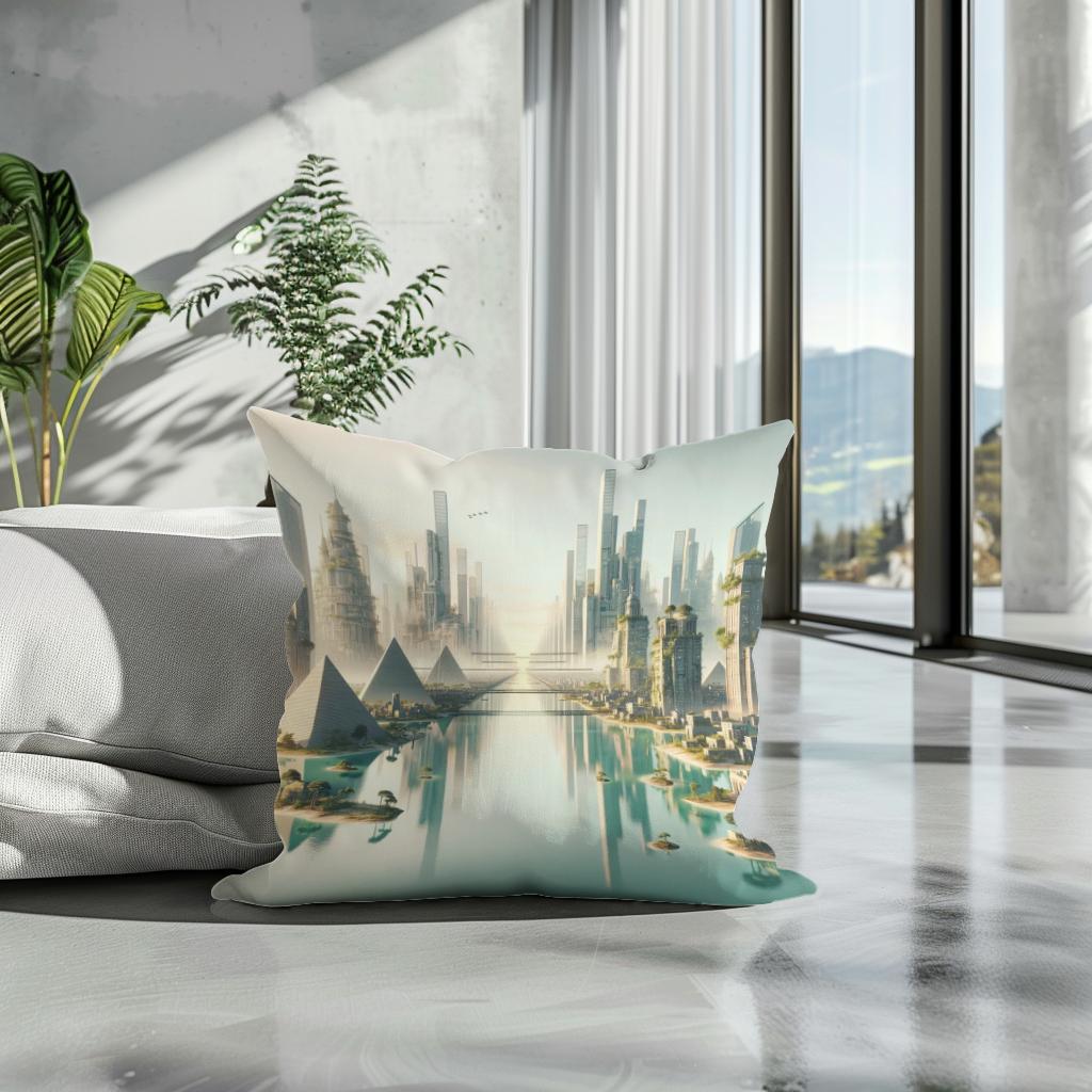 Timeless City Reflections Cotton Cushion