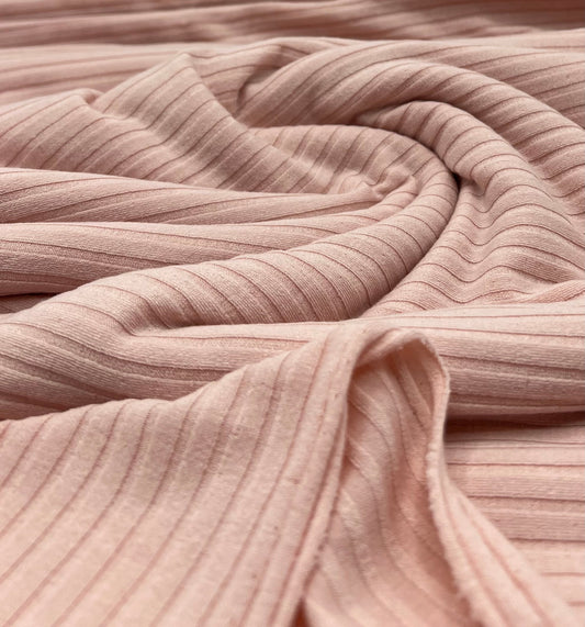 Soft Pink 8x4 Wide Rib Stretch Fabric