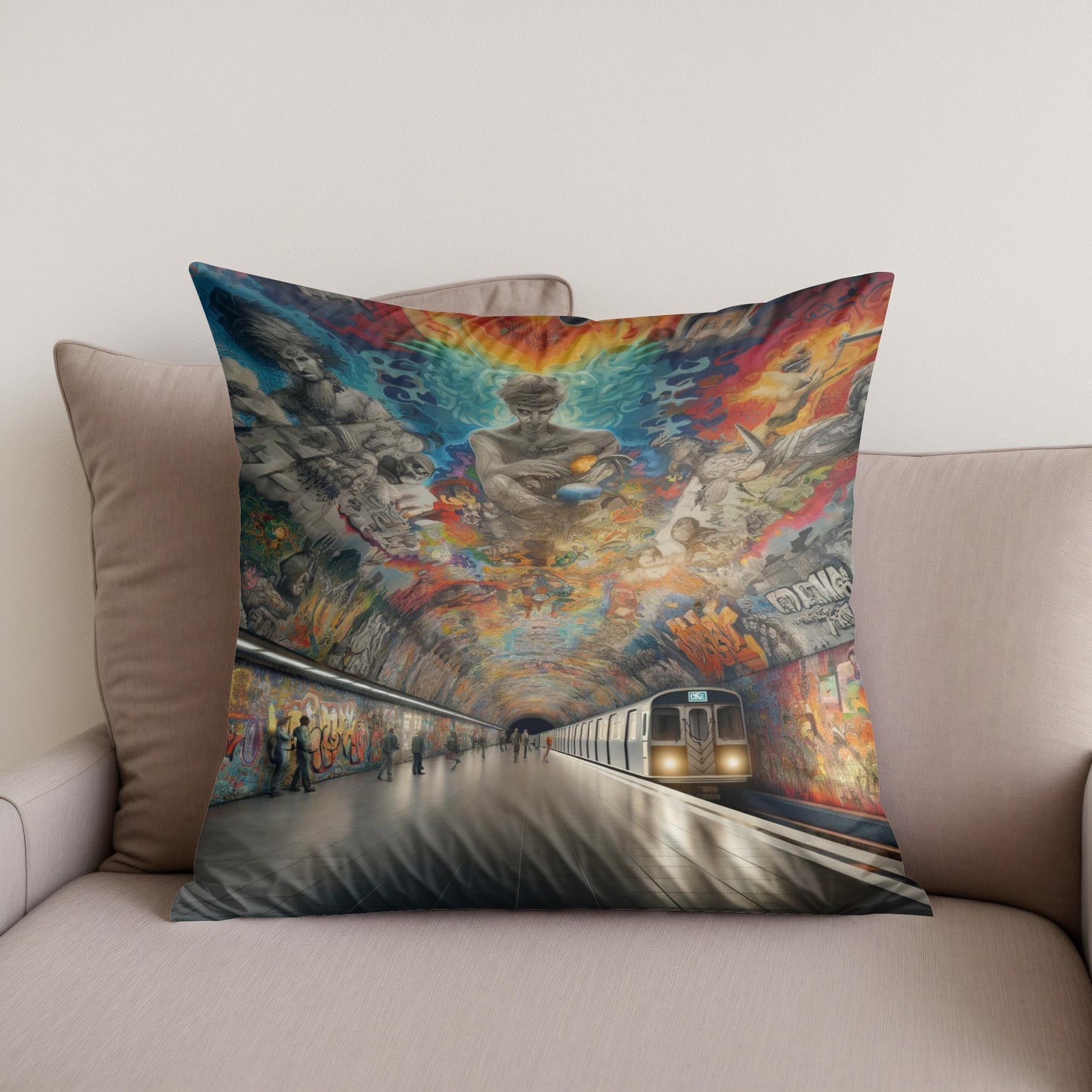 Graffiti Express Cotton Cushion