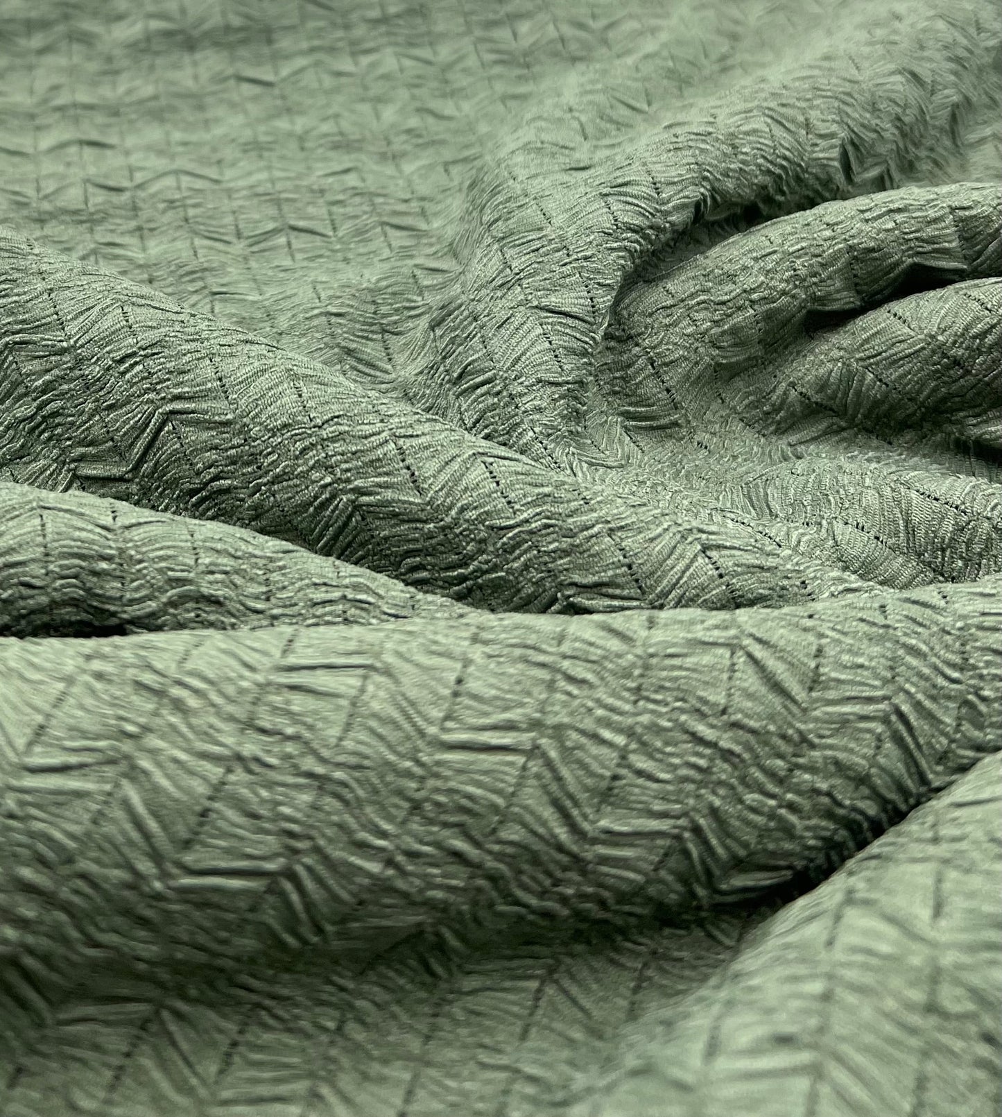 Khaki Green Textured 2 Way Stretch Fabric