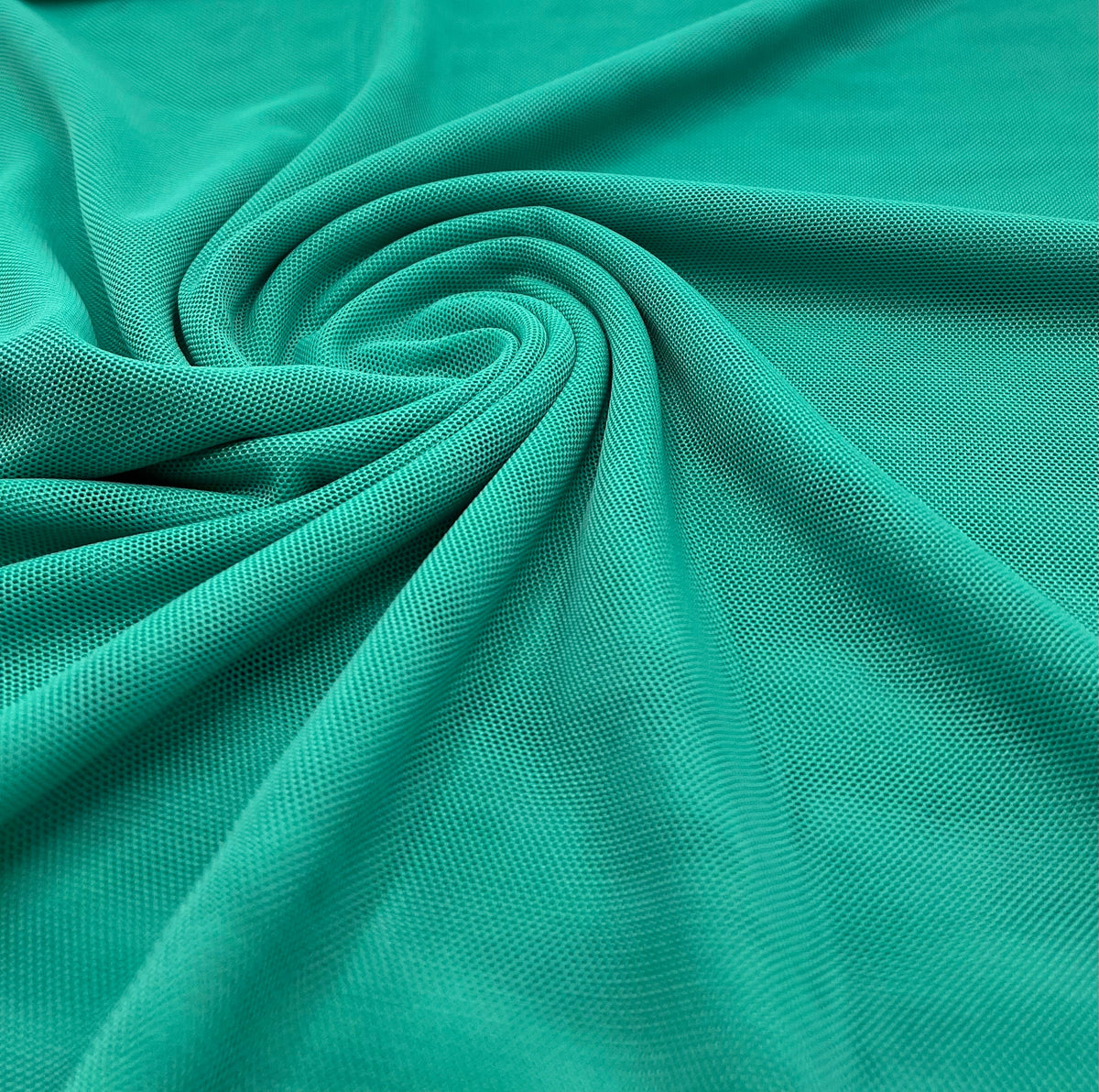 Plain Jade Green Mesh Fabric Stretch
