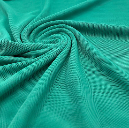 Plain Jade Green Mesh Fabric Stretch