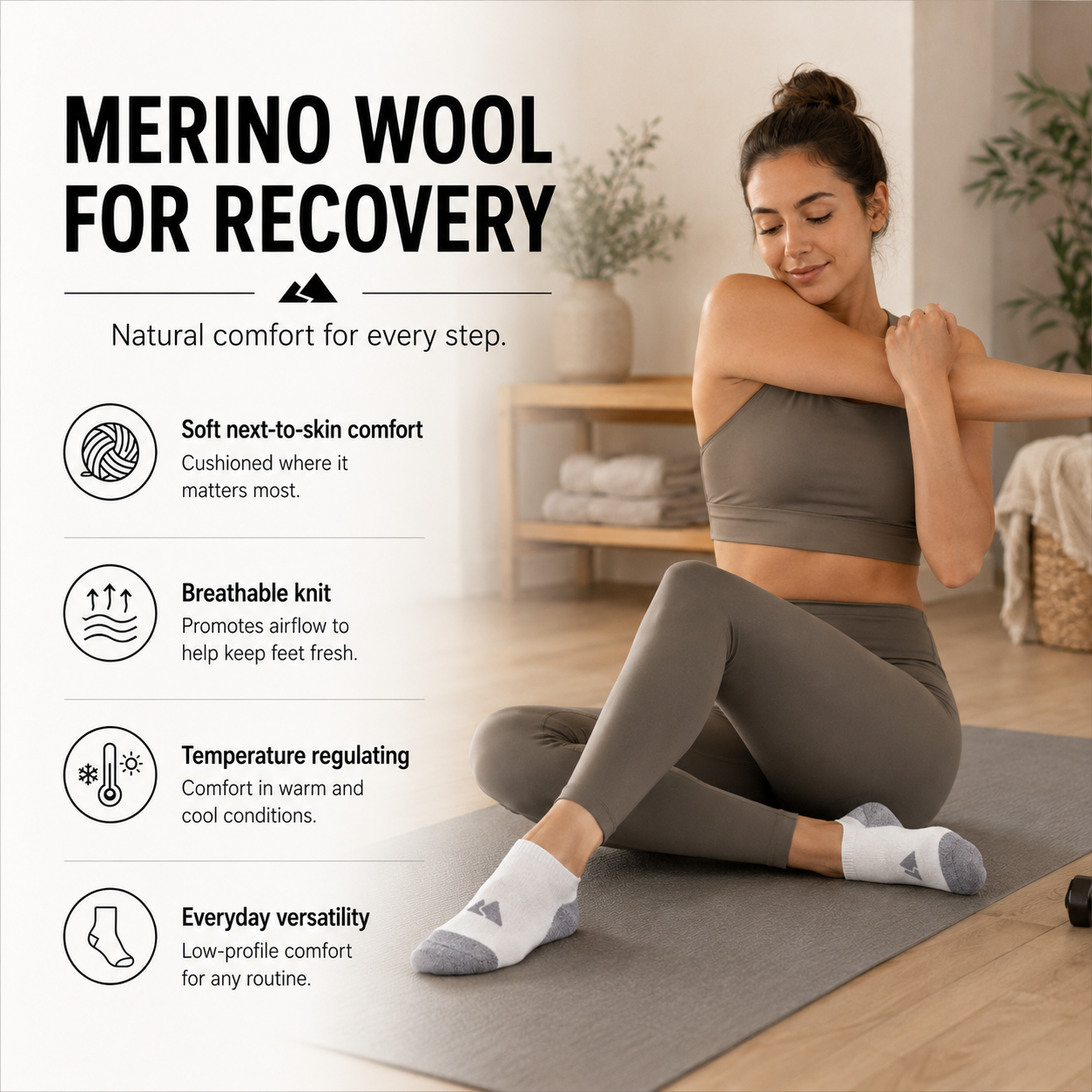 Merino Wool Ankle Socks - Running Active Thermal & Breathable Unisex