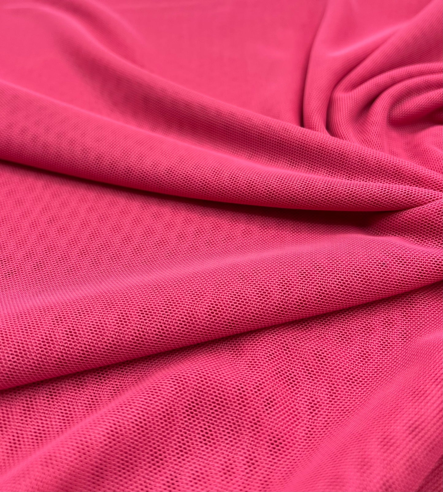 Plain Hot Baby Pink Mesh Fabric Stretch