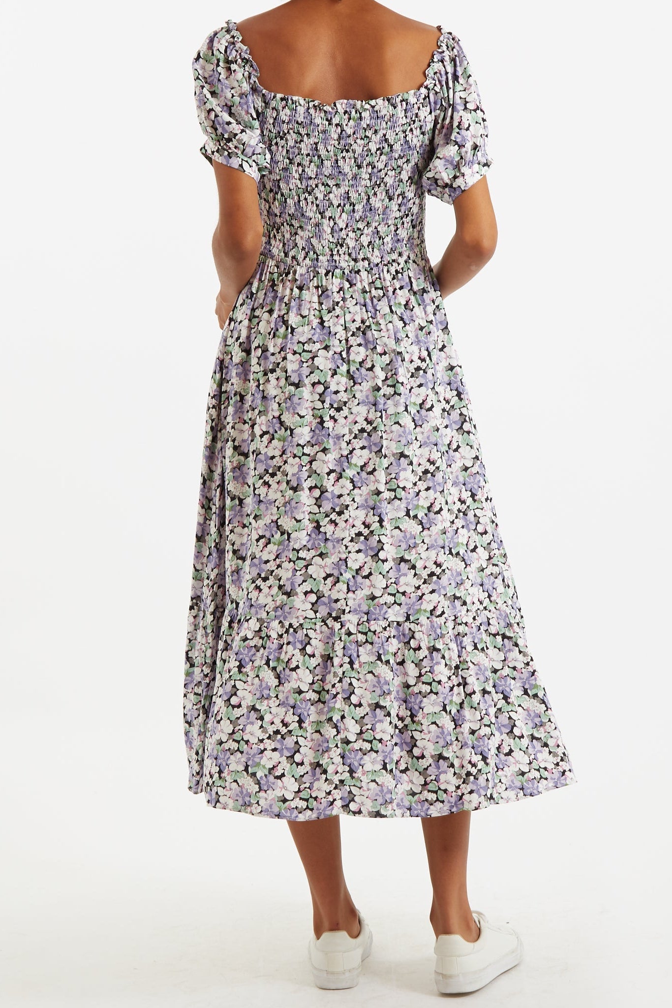 Babette Liseron Shirred Bodice Midi Dress