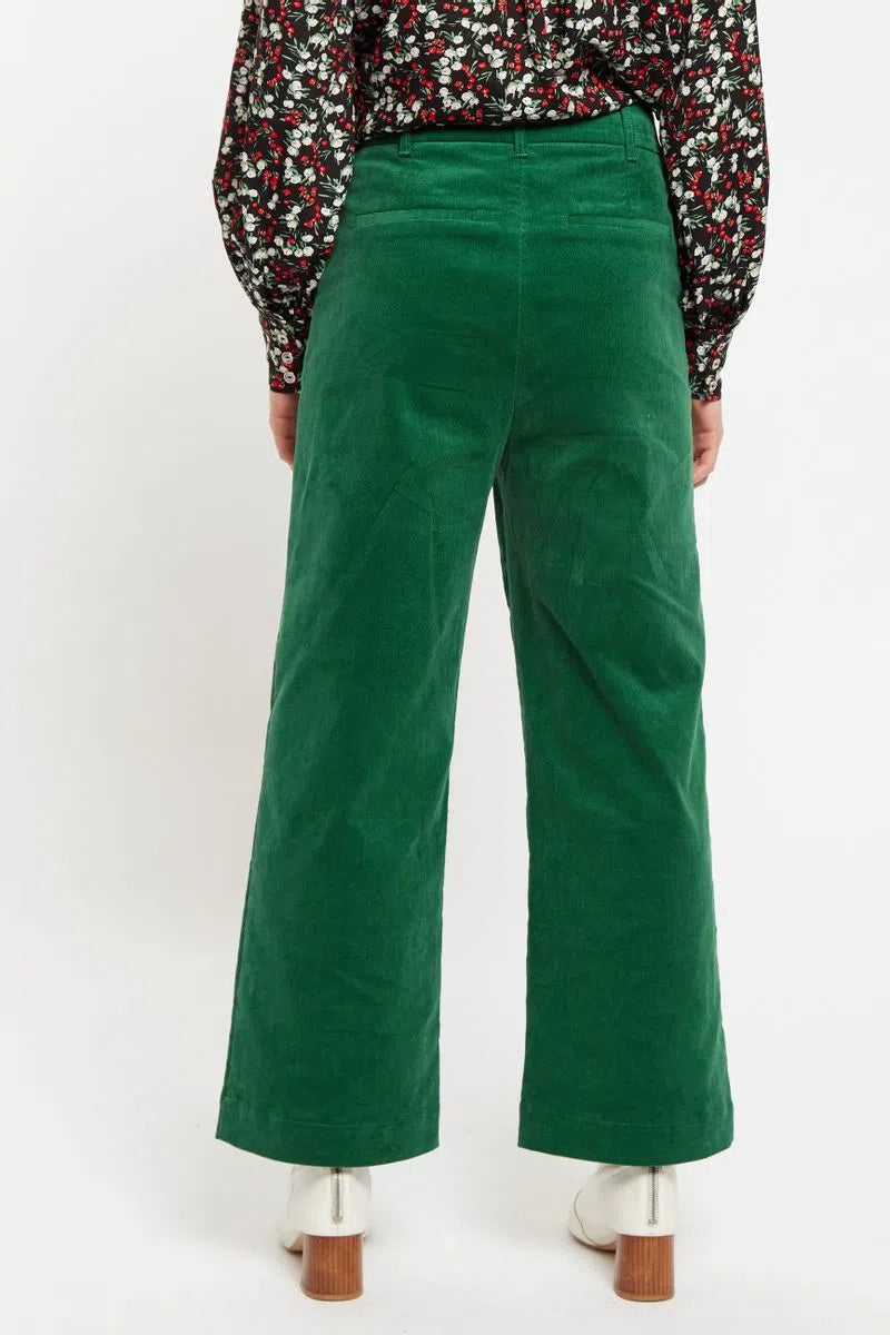 Tim Baby Cord Straight Cut Trousers - Green