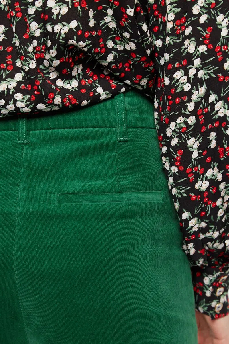 Tim Baby Cord Straight Cut Trousers - Green