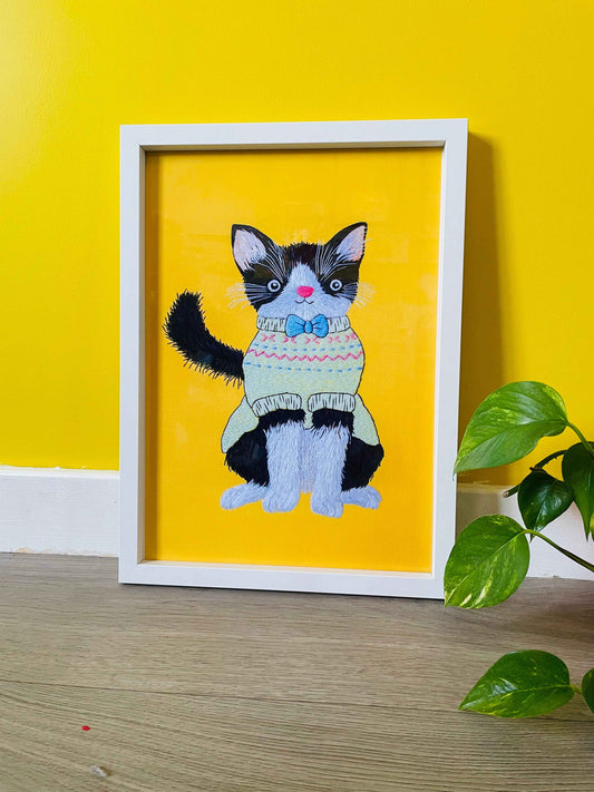 Noodle the Jumper Cat Original Art Charity Print